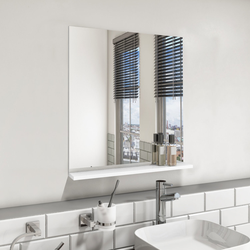 Bild von Rectangular White Mirror With Shelf 600 x 650mm – Boston