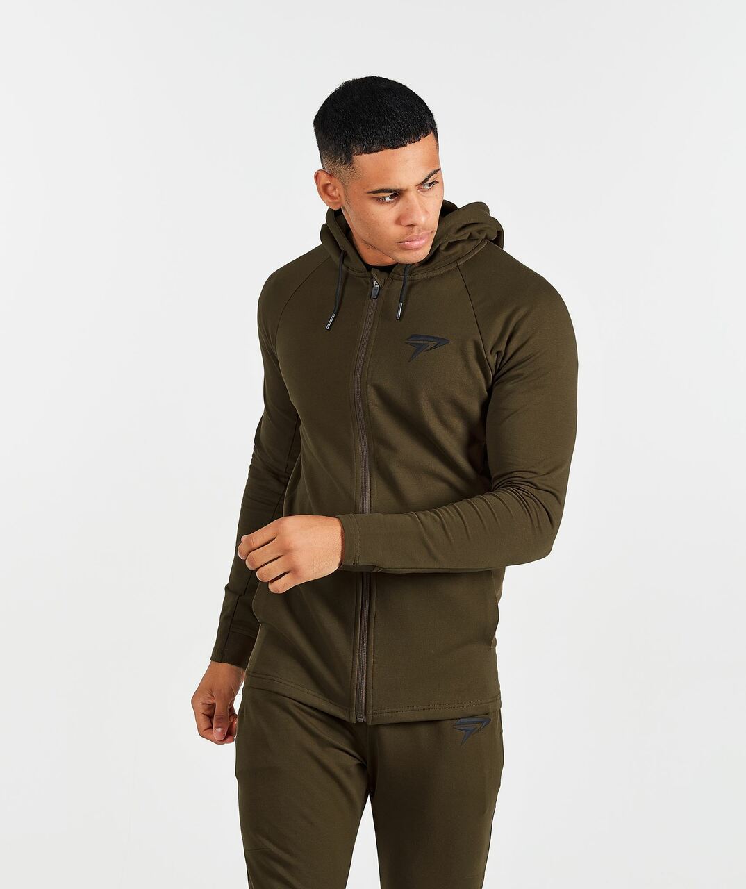 Bild von Physiq Apparel Agile Zip Hoodie – Olive Green – male – Green