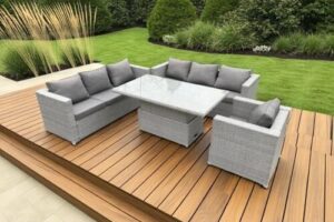 Bild von NINGBO SHIWEI JINCHUKOU YOUXIAN GONGSI T/A Fimous Modern Pe Rattan Dining Set With Adjustable Table   Wowcher
